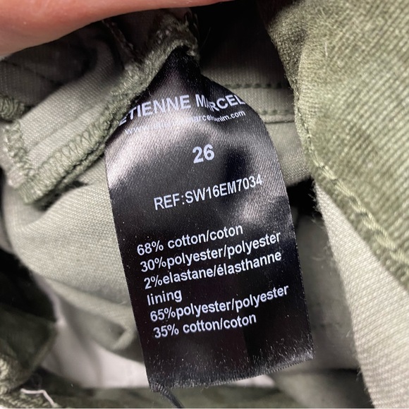 Etienne Marcel Los Angeles Camo Multi Zip Skinny Corduroy Pants Green 26 - Picture 3 of 11